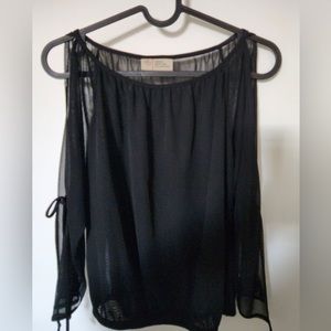 Sheer top with split sleeves